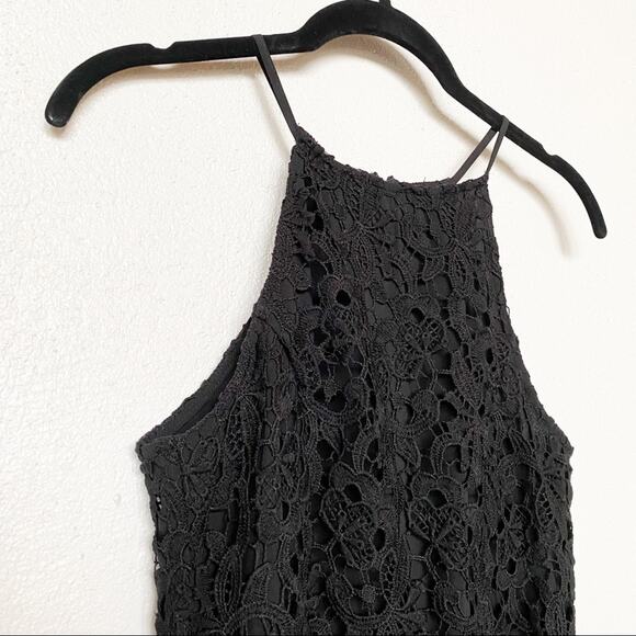 Aqua Sleeveless Black Lace Romper Size Medium - Picture 3 of 9